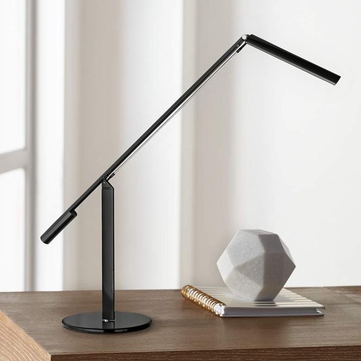 Modern desk lamp matte black walnut