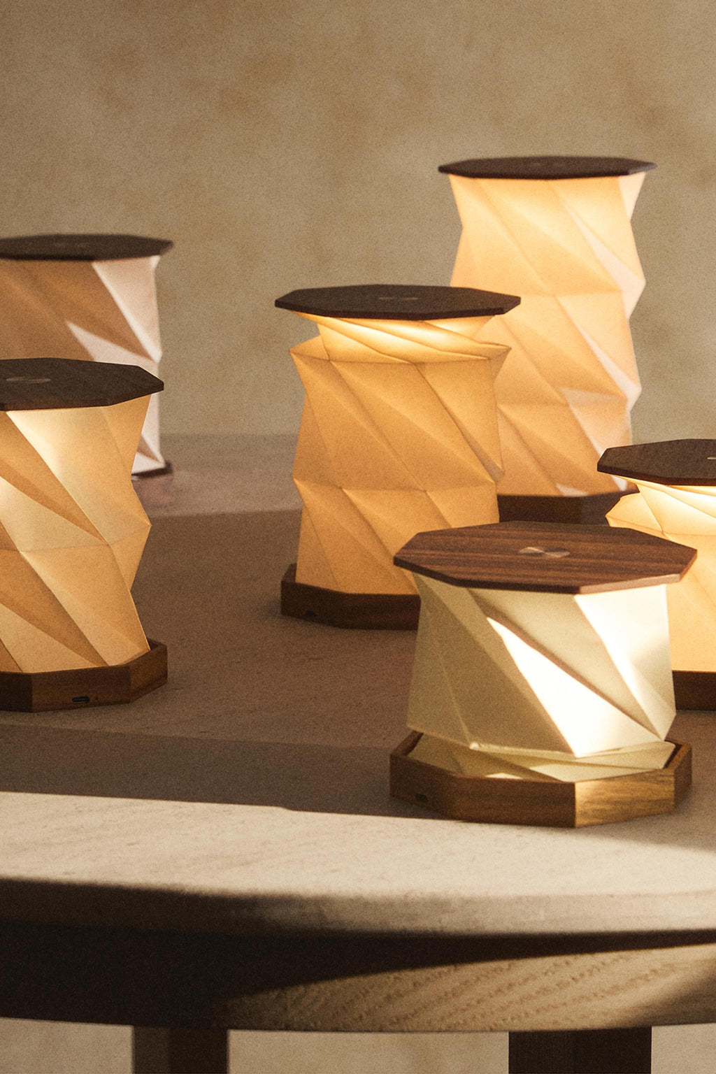 Origami washi paper lamp