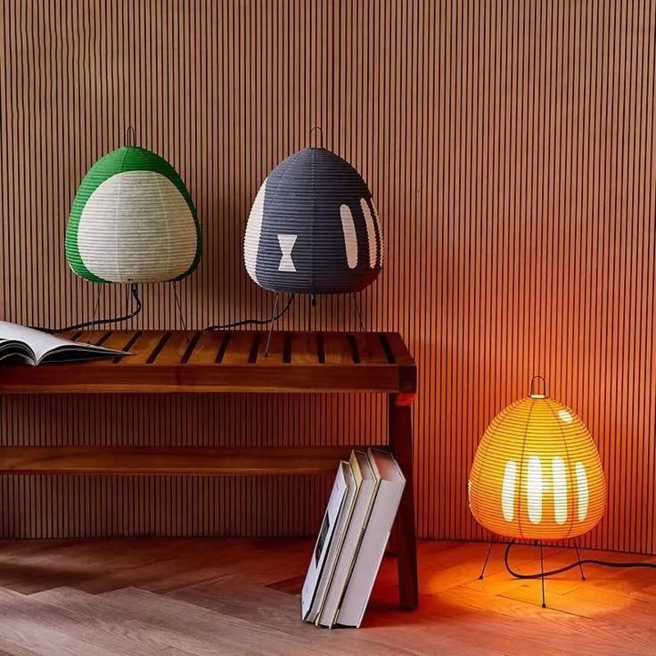 Rice paper lantern cordless lamp