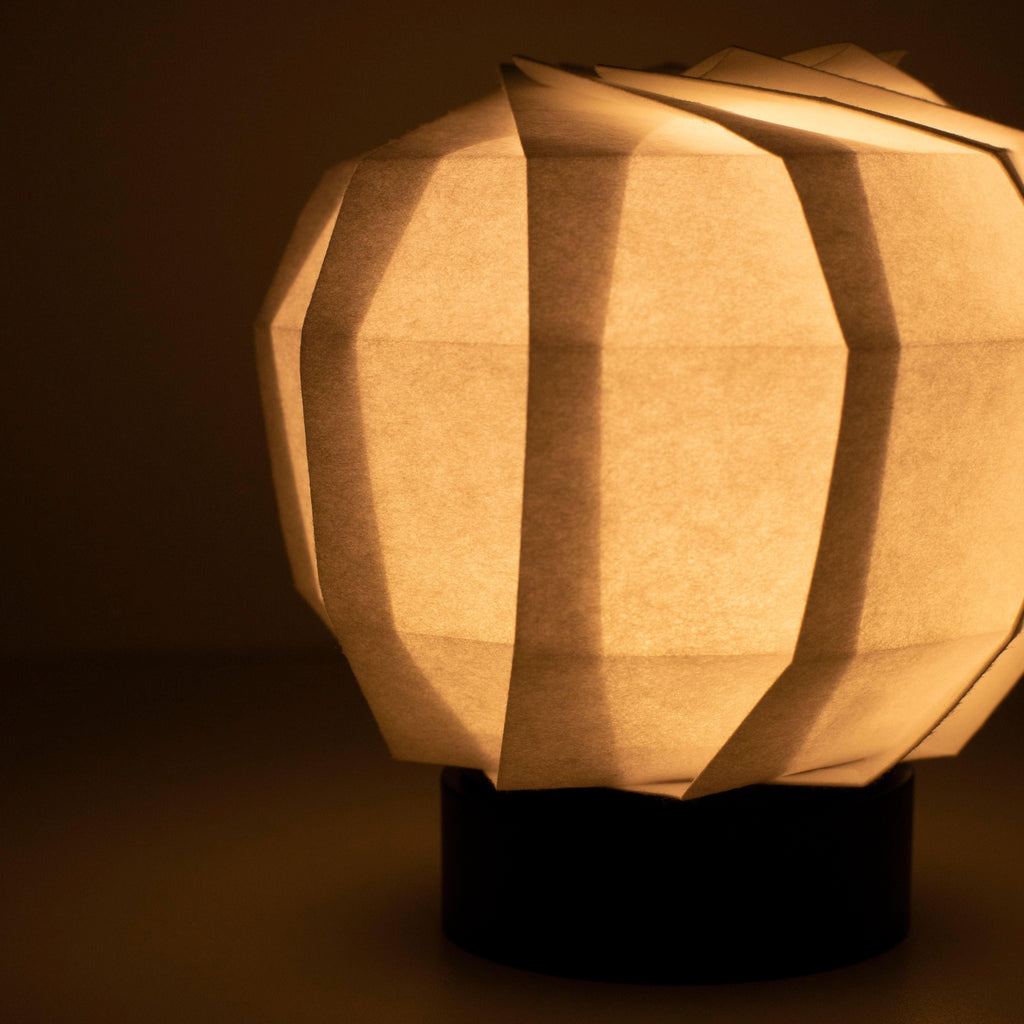 Paper geometric lamp warm glow