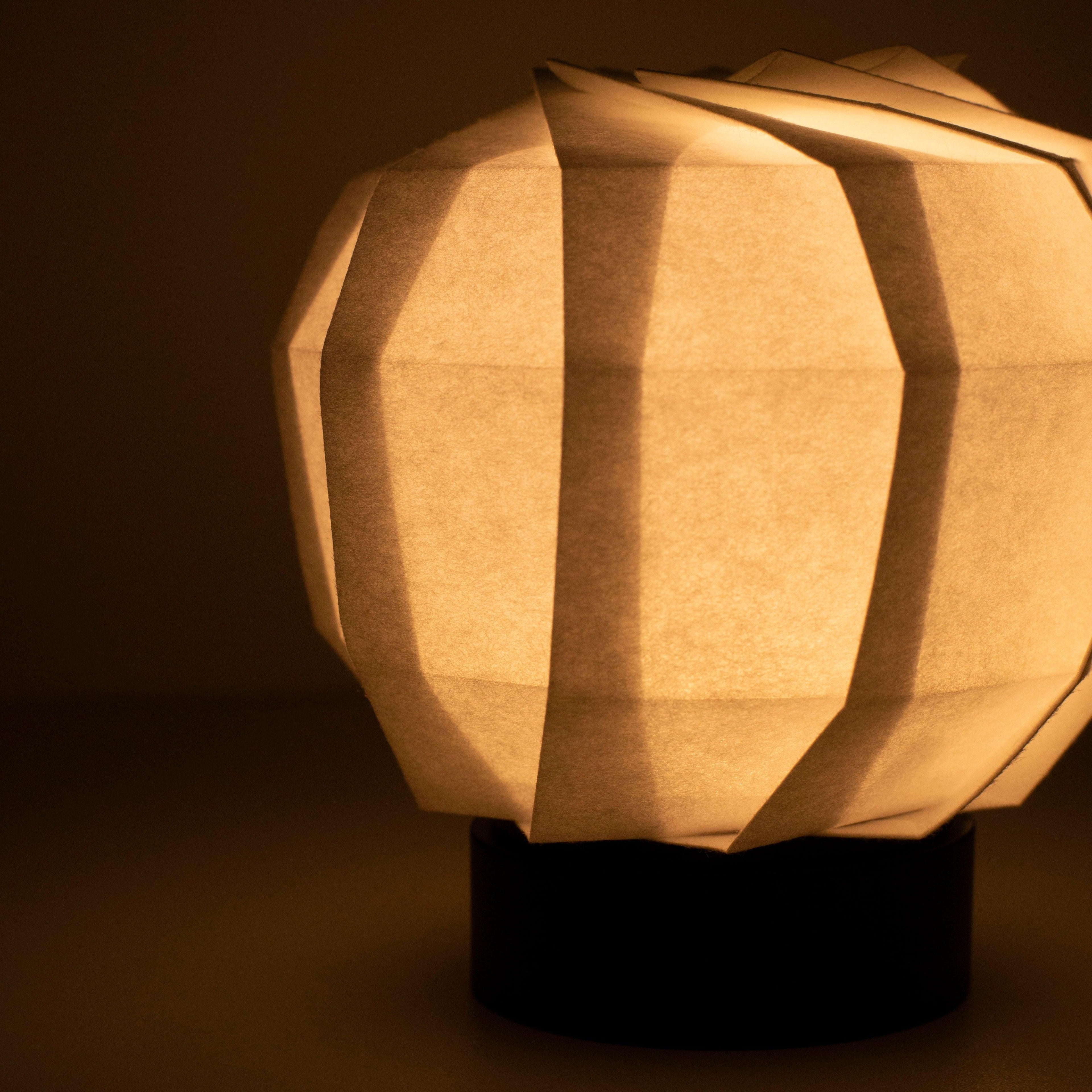 Paper geometric lamp warm glow