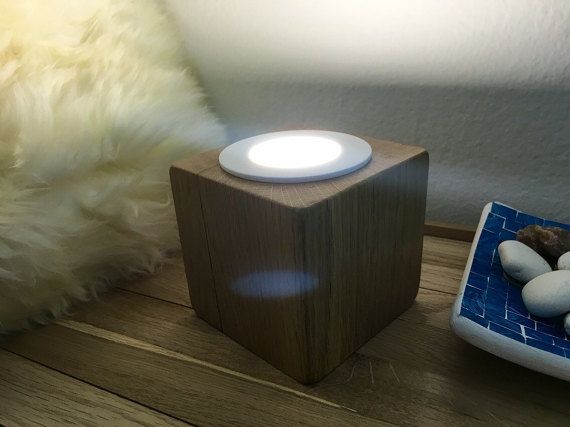 Solid wood block ambient lamp