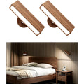 Walnut arc bedside lamp linen drum shade