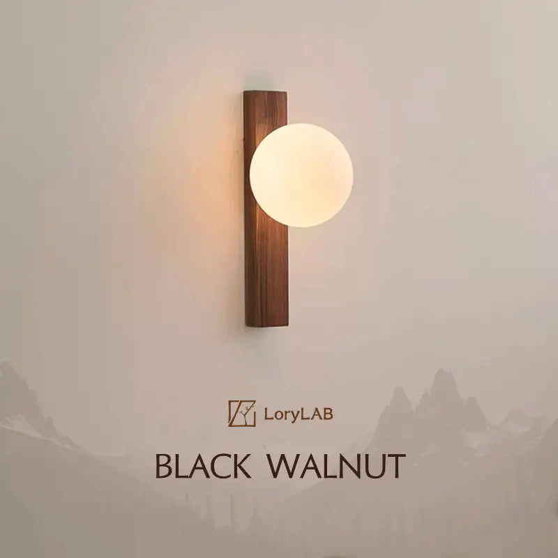 Walnut wood wall sconce USB rechargeable
