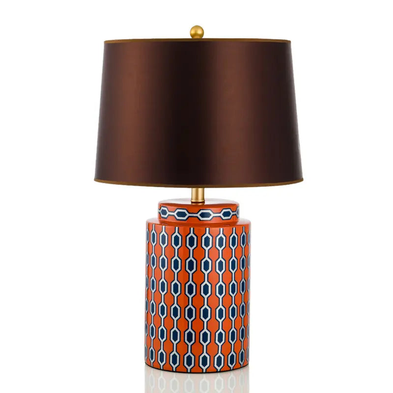Textured ceramic column lamp