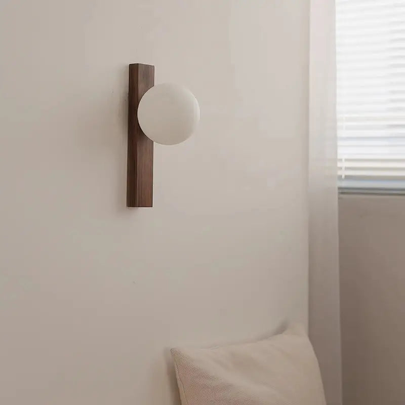 Walnut wall lamp rechargeable