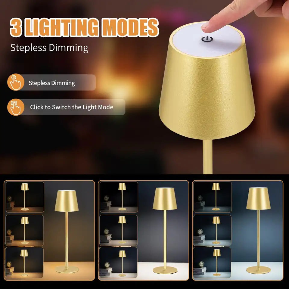 Wireless cordless lamp linen shade