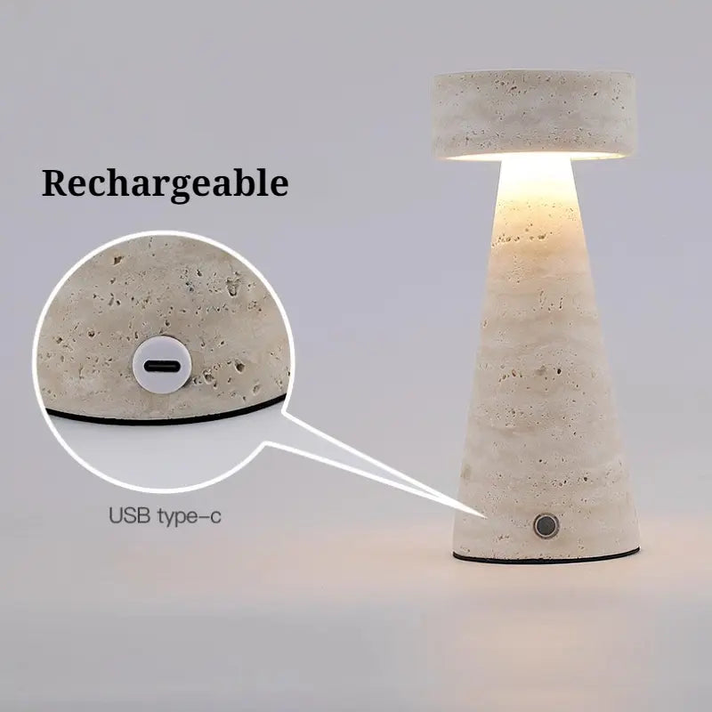Natural travertine ambient lamp