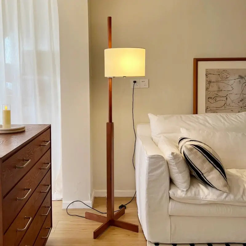 Walnut wood arc lamp