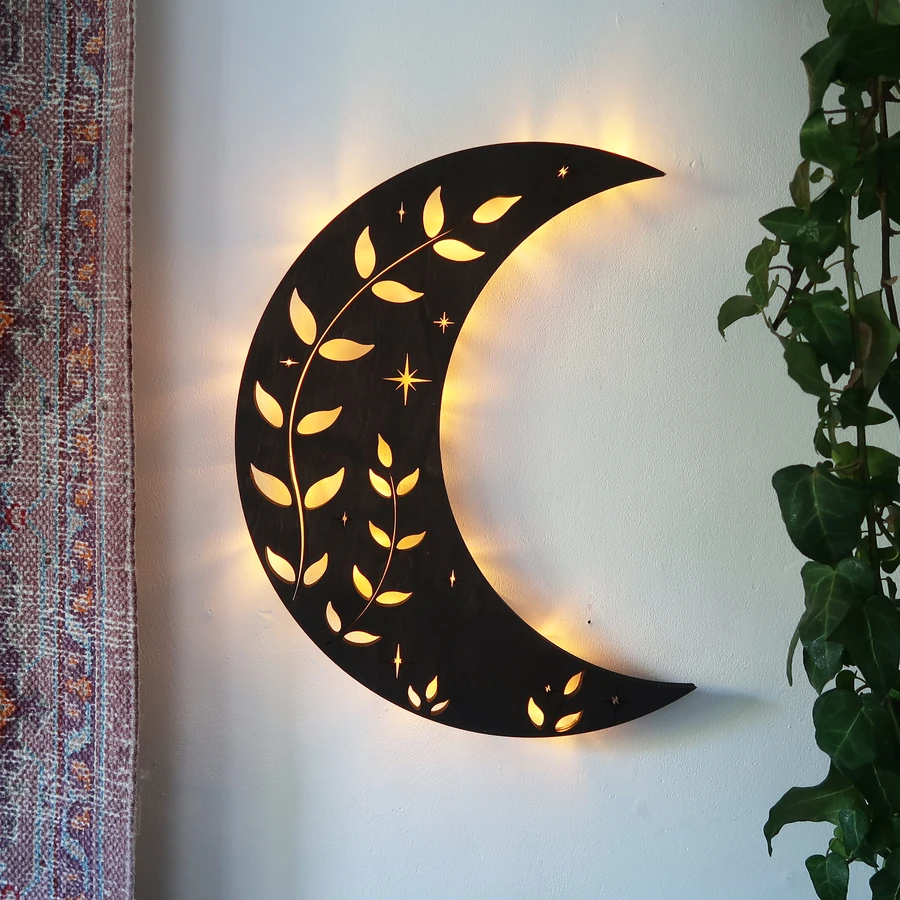Minimalist moon shaped lamp