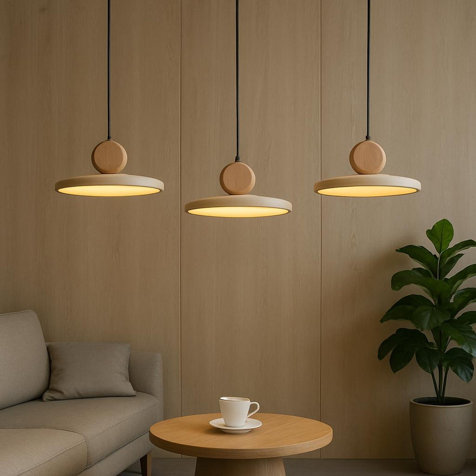 Travertine lamp warm glow