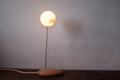 Crescent moon lamp wood base